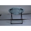 Comfy Saucer Chairs, Folding Reading Lounge Chair, Cozy Faux Fur Living Room Chair with Soft Thick Padded Seat & Metal Frame - 3 of 4