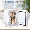 YASHE 4L Mini Skincare Fridge with LED Mirror, Cooler & Warmer, Portable, for Makeup, Cosmetics, Food, Bedroom, Vanity, Office, Car — White - 2 of 4