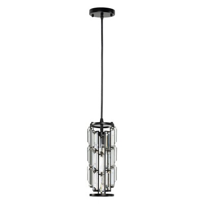 YANSUN 1-Light Black Mini Crystal Modern Pendant Light