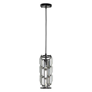YANSUN 1-Light Black Mini Crystal Modern Pendant Light - 1 of 1