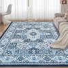 Vintage Collection Low-Pile Geometric Boho Area Rug – Washable, Non-Slip Carpet for Bedroom, Dining Room & Office - 2 of 4