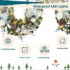 Pre-Lit 6 Feet Christmas Garland with 20 LED Lights, Silver and White Lighted Xmas Garland with Balls, Snowflake, Ribbon Bow - 2 of 4
