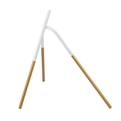 Westlinton White and Gold Tripod Floor Lamp with Metal Shade