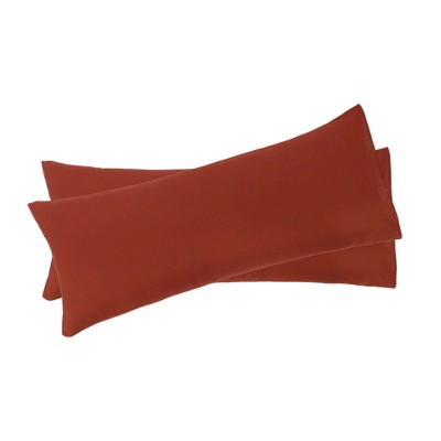 2 Pcs 20"x54" 1800 Series Soft Brushed Microfiber Pillow Cover Orange - PiccoCasa