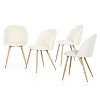 Homy Casa Modern Fabric Dining Chairs with Curved Back & Wood-Grain Metal Legs, Set of 4 - 2 of 4
