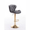 NicBex Set of 2 Bar Stools for Kitchen Island,Modern Velvet Counter Bar Stools with Golden Legs,Bar Chairs for Dining Rooms,Kitchens Islands,Blue/Gray - 4 of 4