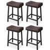 Bar Stools Set of 4, 24" Counter Height Upholstered Padded Barstools with Curved Surface, Ergonomic Saddle Seat, for Kitchen Island, Home Bar - 3 of 4
