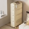 YIYIBYUS Bathroom Floor Storage Cabinet, Narrow Slim Towel Organizer With Drawers - 2 of 4