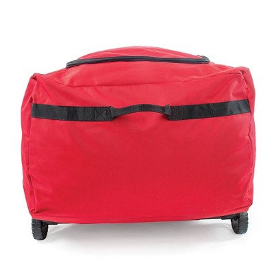 Red Wheeled Duffel Christmas Tree Storage Bag for 9 ft Trees