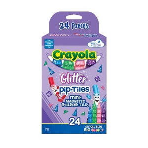 Crayola Mini Glitter PIP Magnetic Tiles 24pc Set - 1 of 4