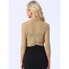 INSPIRE CHIC Women's Semi Sheer Open Front Elegant 3/4 Sleeves Mesh Bolero Shrug - 4 of 4