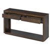 Infurnic Decorative Storage Cabinets Rustic Wooden Table with Storage Drawers and Open Shelf, Table for Hallway and Living Room, Brown, 55"*15"*32" - 4 of 4