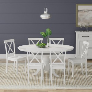 Glenwillow Home Oval Butterfly Leaf Dining Table + X-Back Dining Chairs Dining Set - 1 of 4