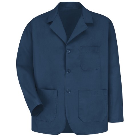 Red Kap Men's Lapel Counter Coat, Navy - L