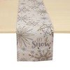Unique Bargains Christmas Table Runner Alphabet Snowflake Linen Gray Yellow White 72"x13" 1 Pc - 4 of 4
