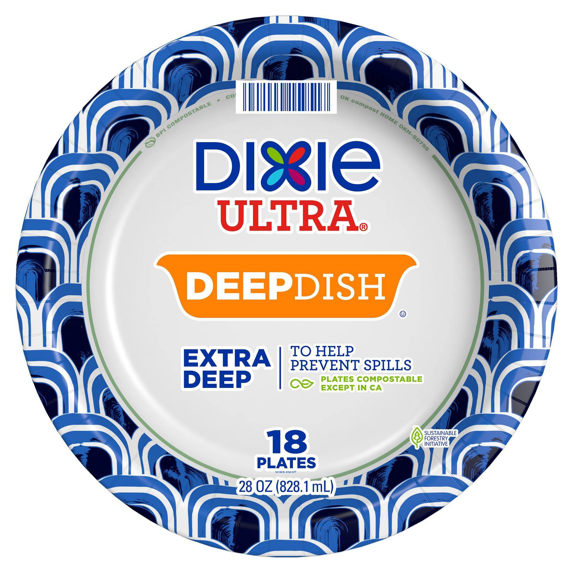 Dixie Ultra 9" Deep Dish Paper Plates - 28oz/18ct