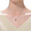 Guili Sterling Silver Necklace with Cubic Zirconia Heart Pendant – A Classic & Elegant Gift for Any Occasion, Available in Green, Blue, or Red - 3 of 3