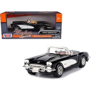 1959 Chevrolet Corvette Black 1/24 Diecast Model Car by Motormax - 1 of 3