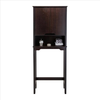 Espresso Wood Adjustable Over-the-Toilet Storage Cabinet