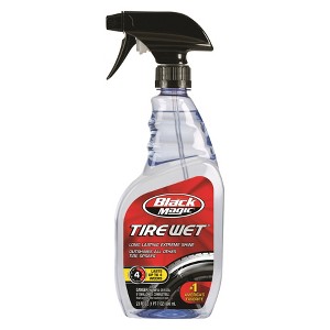 Black Magic 23oz Tire Wet Tire Shine: Liquid Automotive Polish & Conditioner, Non-Abrasive Tire Cleaner Spray - 1 of 4