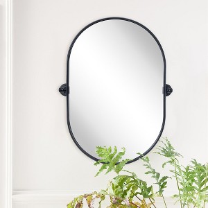 TEHOME Pill Oval Metal Framed Tilting Wall Mounted Bathroom Vanity Mirror - 1 of 4
