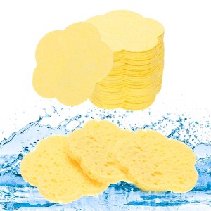 Unique Bargains Daily Skincare Home Travel Compressed Flower Shape Facial Sponges 2.4" 60 Pcs - 1 of 4