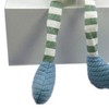HomeRoots 32" Blue and White Fabric Christmas Sitting Gnome Tabletop Sculpture - 4 of 4