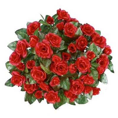 Pink Plastic Rose Topiary Bushes for Outdoor Summer Decor