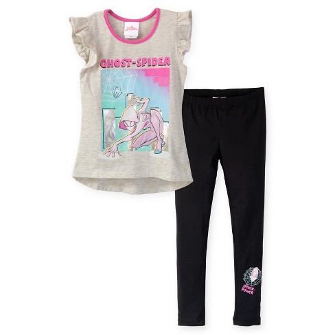 Marvel Spider-man Ghost-spider Girls T-shirt And Leggings Outfit