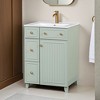 24" Bathroom Vanity with Sink, Free Standing Single Basin Vanity Set with Two Drawers and One Door - Leovsnove - 3 of 4