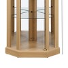 SpassWay 70"H Adjustable Shelves Lighted Corner Curio Suitable for Living Room Cherry white Oak - 4 of 4