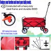 YONWAY Collapsible Outdoor Utility Wagon Cart with Cup Holder, Large Capacity Folding Wagon Garden Shopping Beach Cart with Brake - 4 of 4