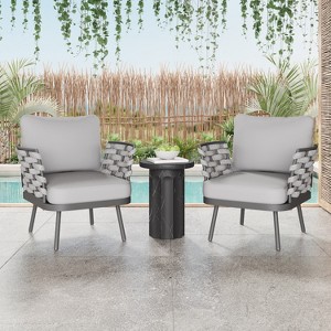 Christopher Knight Home Barbara Modern Outdoor Metal and Rope Upholstered Club Chairs (Set of 2) - 1 of 4