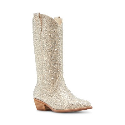 Madden Girl Redford-R Pull On Mid Shaft Rhinestone Western Boot