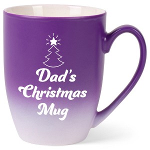 Elanze Designs Dad's Christmas Mug Two Toned Ombre Matte Purple and White 12 ounce Ceramic Stoneware Coffee Cup Mug - 1 of 4