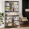 Hommoo 77-Inch Tall 8-Tier Industrial Bookshelf Brown - 4 of 4
