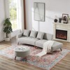 FONTOI Sofas, 107" Sofa with a Round Storage Ottoman and Three Removable Pillows for Living Room Home Office, Gray, 107"*30.3"*31.1" - 4 of 4