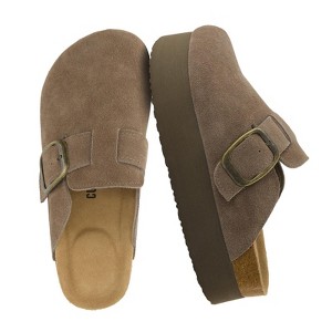 CUSHIONAIRE Women's Granola Genuine Suede Cork Footbed Platform Clog, +Comfort, Wide Widths Available - 1 of 4