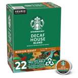 Starbucks Decaf K-Cup Coffee Pods — House Blend Medium Roast for Keurig Brewers — 1 box (22 pods)