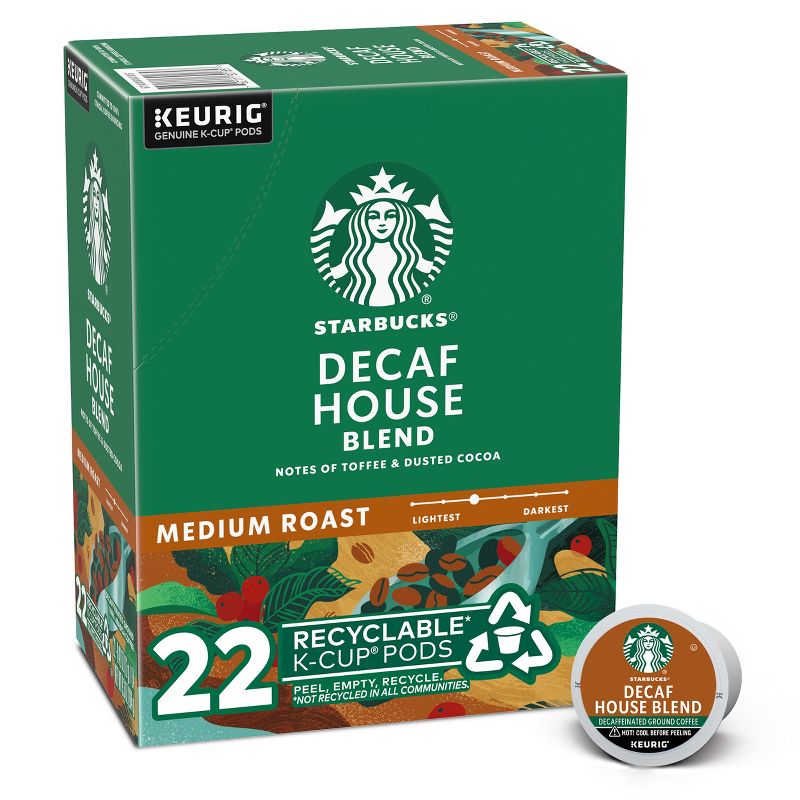 Starbucks Keurig Decaf Medium Roast Decaf Coffee Pods - 22 K-Cups, 1 of 8