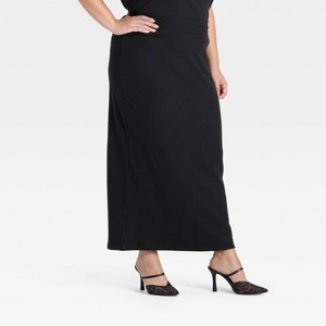 Women's High-Rise Brushed Ribbed Maxi Skirt - A New Day™ - 1 of 3