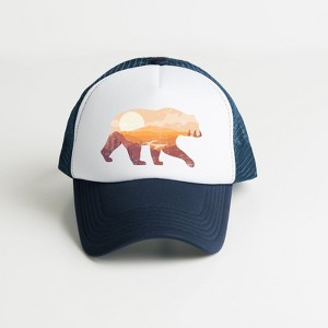 Simply Sage Market Bear Sunset Valley Adult Foam Trucker Hat - 1 of 2