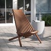 Emma and Oliver Duhram Folding Chair for Indoor/Outdoor Use with Acacia Wood Low Profile Lounge Construction Ideal for Sunroom, Backyard, or Patio - 2 of 4