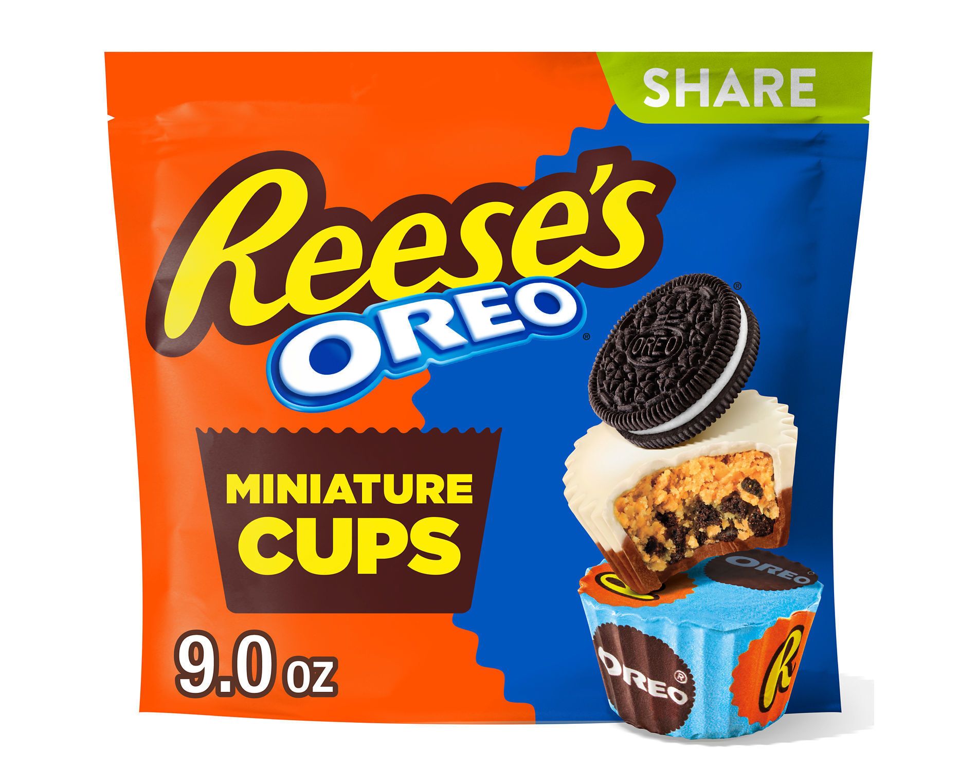 Reese's with OREO Milk Chocolate and White Crème Peanut Butter Cups Candy - 9oz