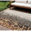 Ivory Gray And Gold Abstract Washable Indoor Outdoor Area Rug - 2 of 4