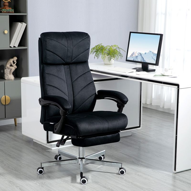 Vinsetto High-Back Ergonomic Office Chair with Footrest, Microfiber Computer Chair with Reclining Function and Armrest, Executive Office Chair, 3 of 7