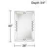 Possini Euro Design Clafia Rectangular Vanity Wall Mirror Modern Beveled Edge Clear Diamond Mirrored Frame 26" Wide for Bathroom Bedroom Living Room - 4 of 4