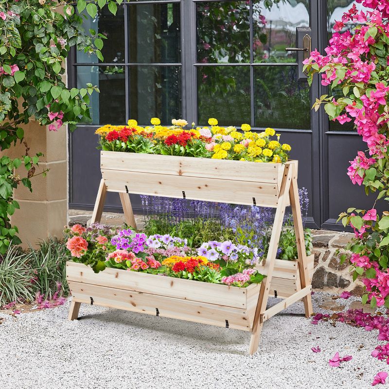 Yaheetech Wooden Raised Garden Bed for Flowers Vegetables Herbs, Wood, 2 of 8