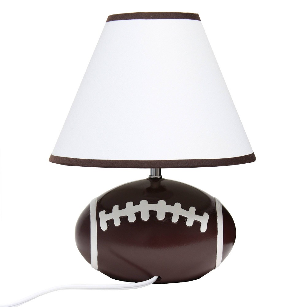 11.5" SportsLite Tall Athletic Sports Football Base Bedside Table Desk Lamp - Simple Designs: Ceramic Nightstand Lighting, ETL Listed