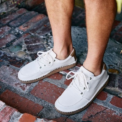 Flojos Mens Solar Canvas Memory Foam Beachcomber Lace Up Shoes- Sand/Gum (9) — фото 6